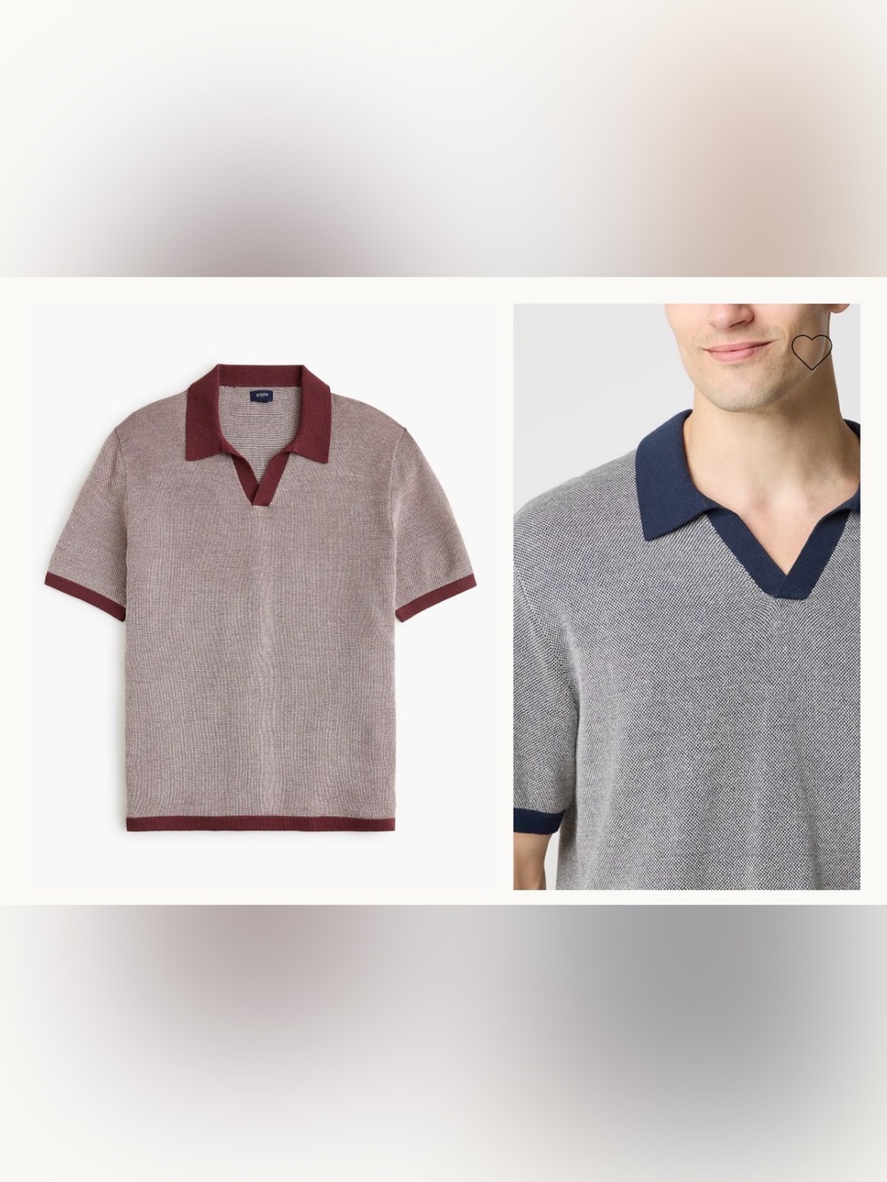 J. Crew Merino wool-blend johnny-collar sweater-polo size Medium preppy